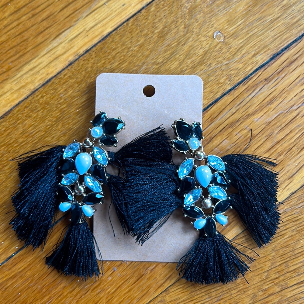 Black beaded earrings